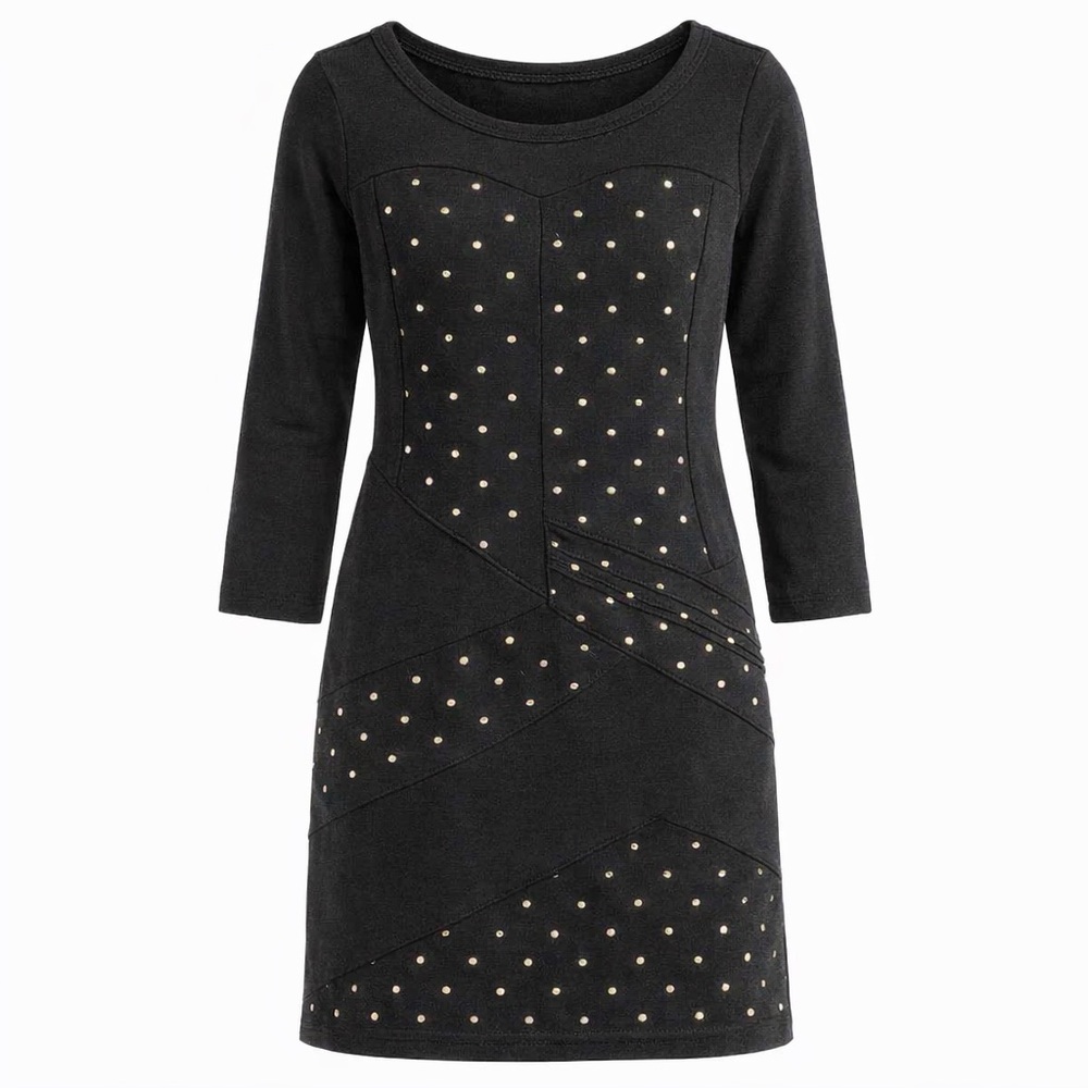 Blü - Elegant Black Polka Dot Dress